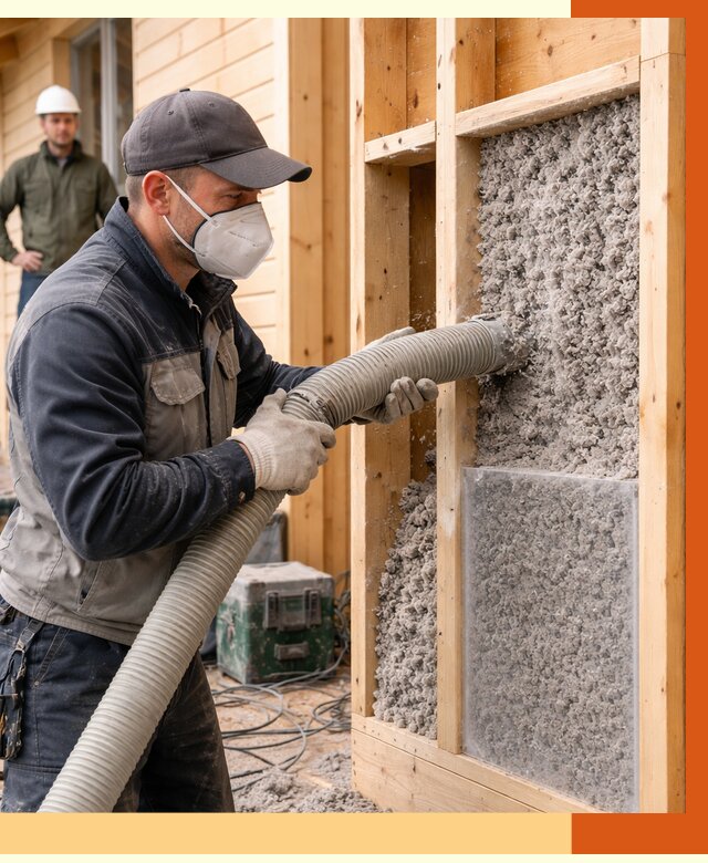 Утепление дома из бруса эковатой в Якутске от 1927 руб/м2 | ТепломастерКтс