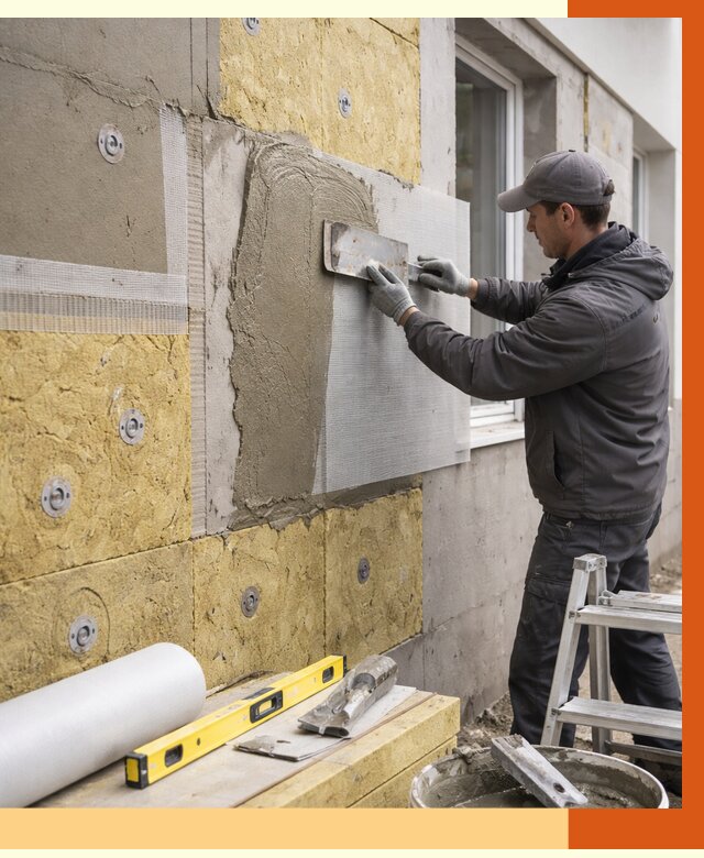 Утепление фасада под штукатурку в Якутске от 4374 руб/м2 — монтаж пенопластом и минватой | ТепломастерКтс