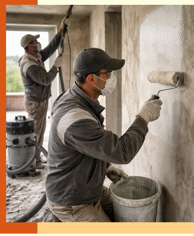 Подготовка поверхности под напыление утеплителя в Якутске